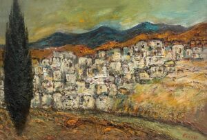 &rlm;&rlm;יצחק-אלכסנדר פרנקל (פרנל) &ndash; נוף צפת. אוסף דב כהן 